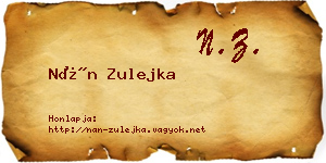Nán Zulejka névjegykártya